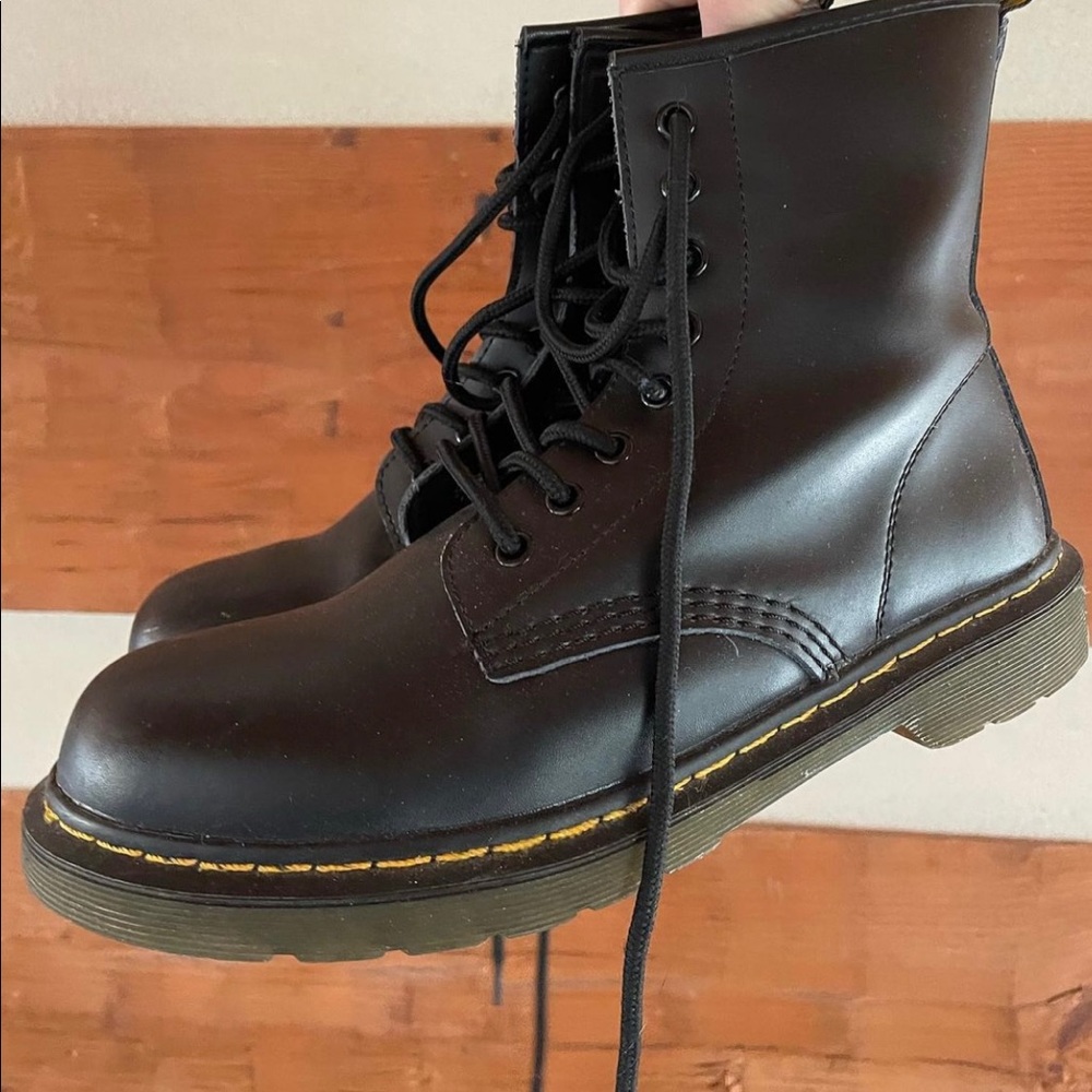 Black combat boots